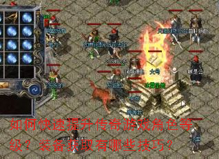 如何快速提升传奇游戏角色等级?装备获取有哪些技巧? 如何快速提升传奇游戏角色等级?装备获取有哪些技巧?